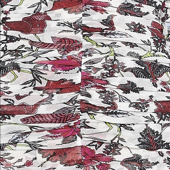 DVF floral gathered fitted king sleeve dress Size 10 - Picture 4 of 8